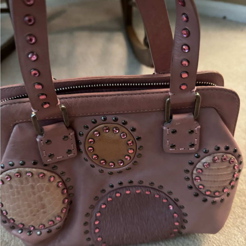 Stylish Vintage Pink Studded Handbag